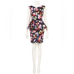 Topshop floral peplum dress
